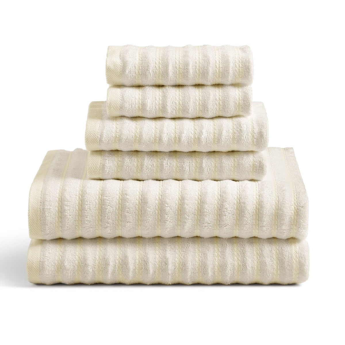 Luxury Towel Set 6-Piece Set Ivory Bath - Tophatter Daily Deals
