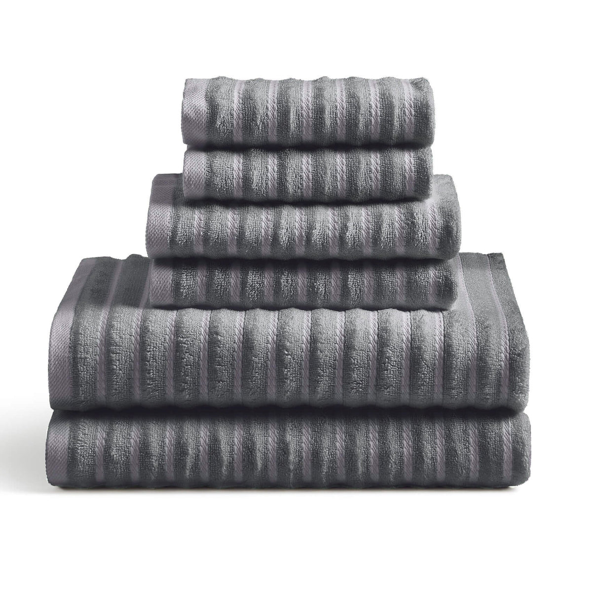 Luxury Towel Set 6-Piece Set Grey Bath - Tophatter Daily Deals