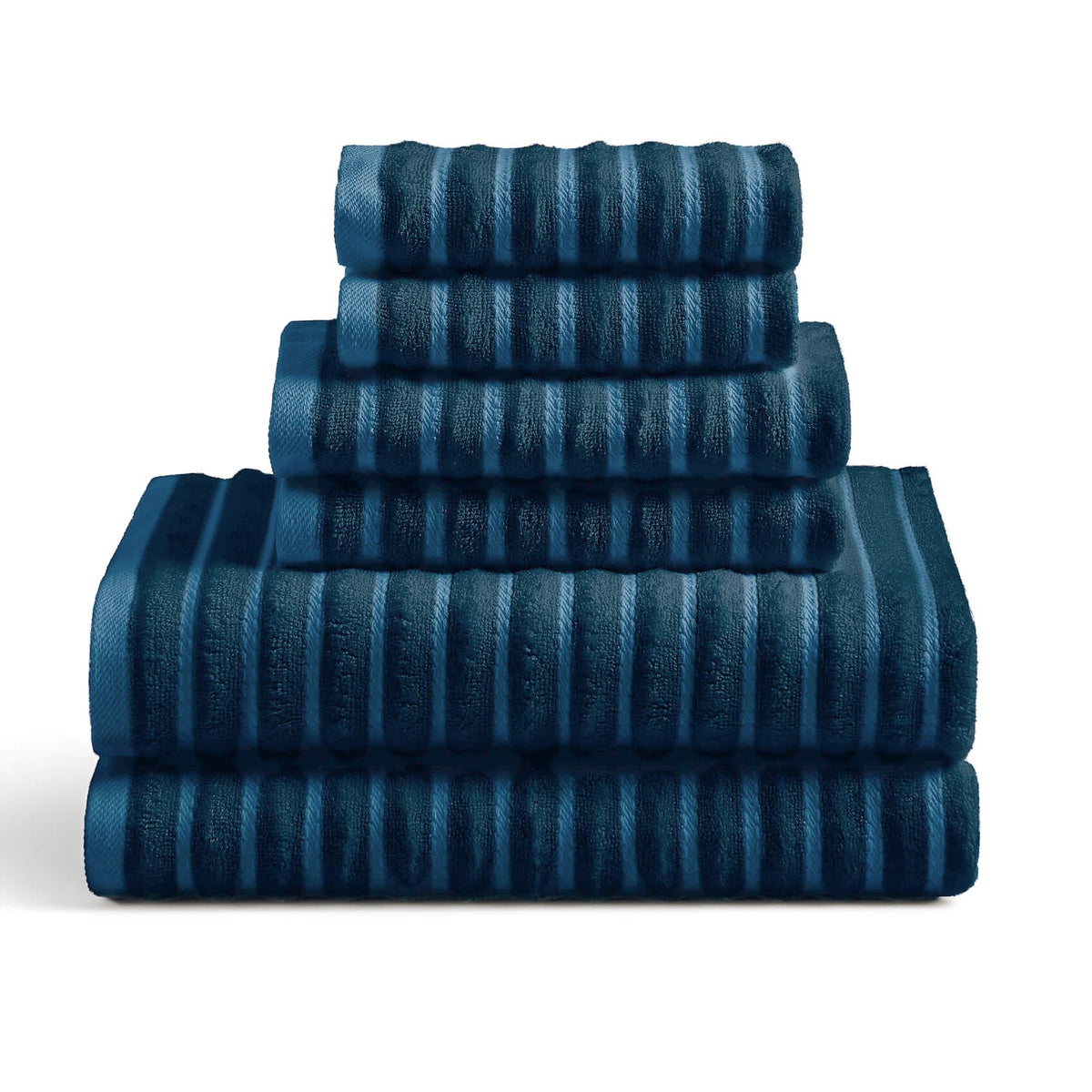Luxury Towel Set 6-Piece Set Navy Blue Bath - Tophatter Daily Deals