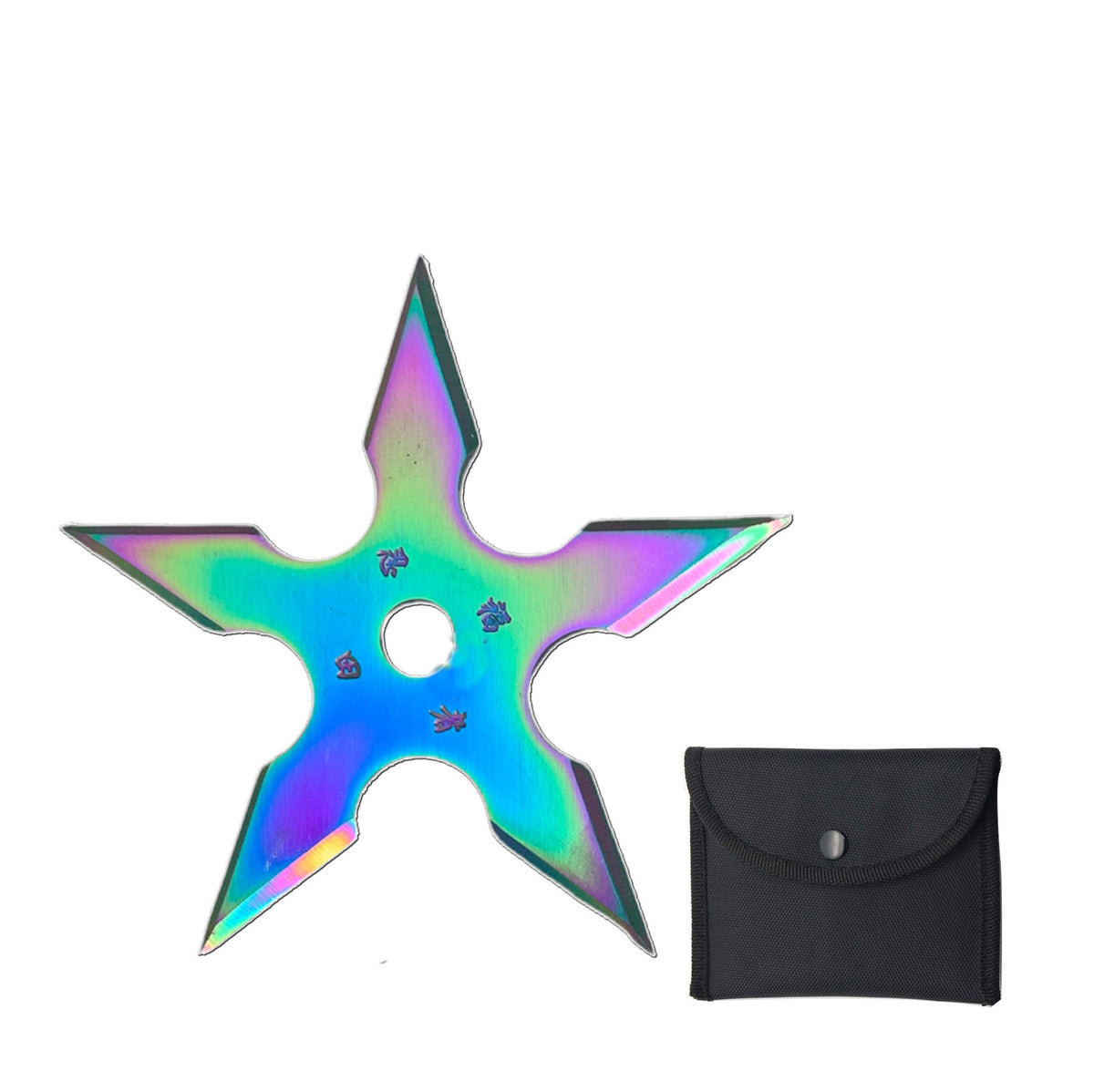 Ninja Five Point Rainbow Throwing Star Shuriken Knife Blade - TOPHATTER'S ARMORY DEALS Collectible Weapons - Tophatter Daily Deals