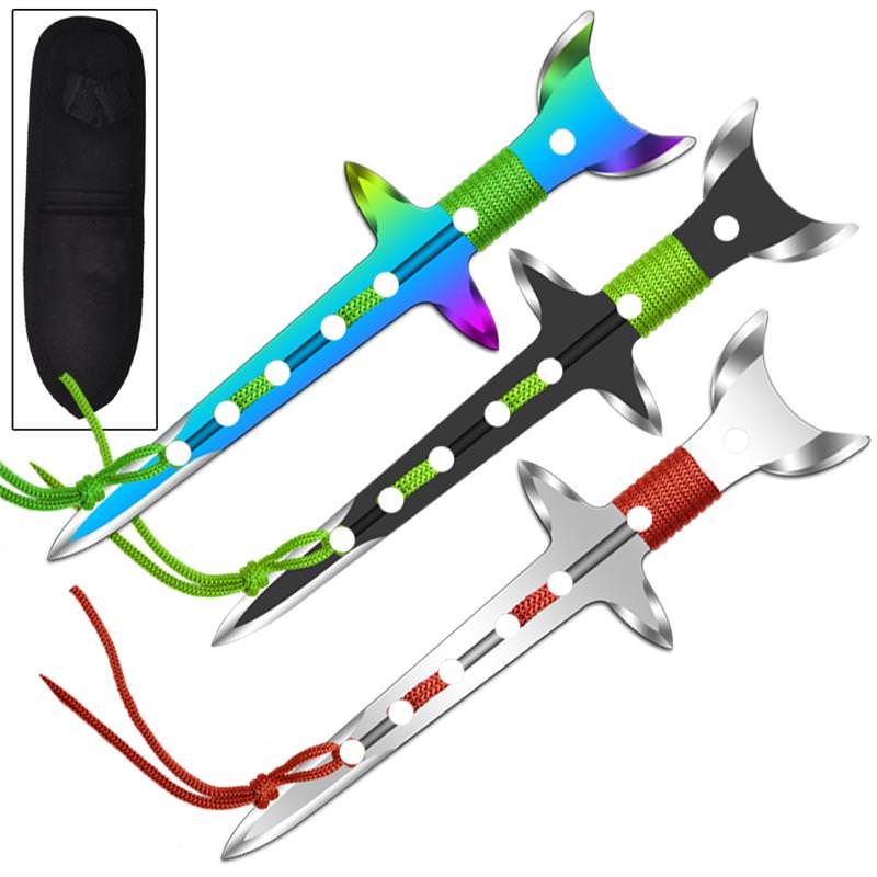 Lunar Phase 3 Piece Stainless Steel Aerodynamic Throwing Target Knife Set - Tophatter's Army Products & Self Defense Collectible Weapons - Tophatter Daily Deals