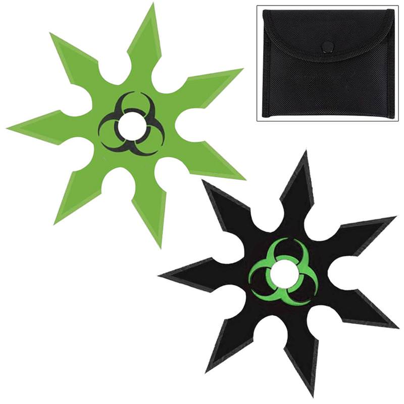 Zombie Genocide 7 Point Throwing Star 2 Piece Set - Tophatter's Guns'N'Weapons Store Collectible Weapons - Tophatter Daily Deals