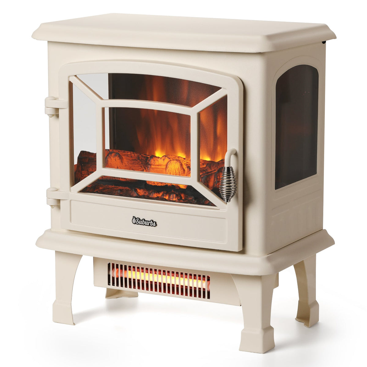 Suburbs TS20-SD Electric Fireplace Stove Heater with Sound Ivory Household Appliances - Tophatter Daily Deals