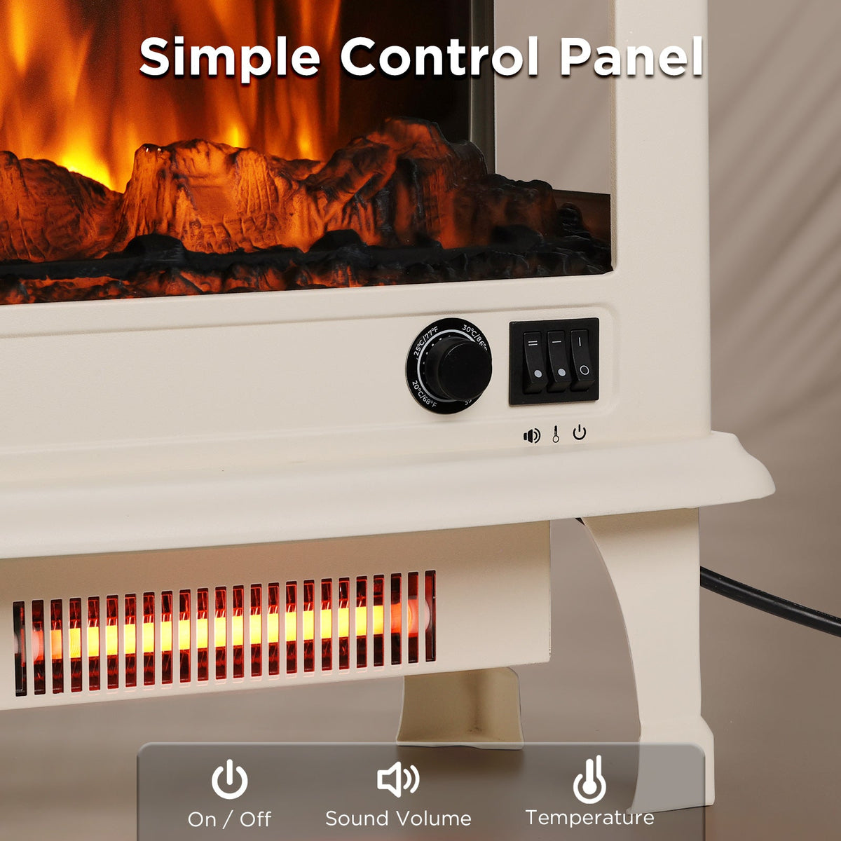 Suburbs TS20-SD Electric Fireplace Stove Heater with Sound Household Appliances - Tophatter Daily Deals