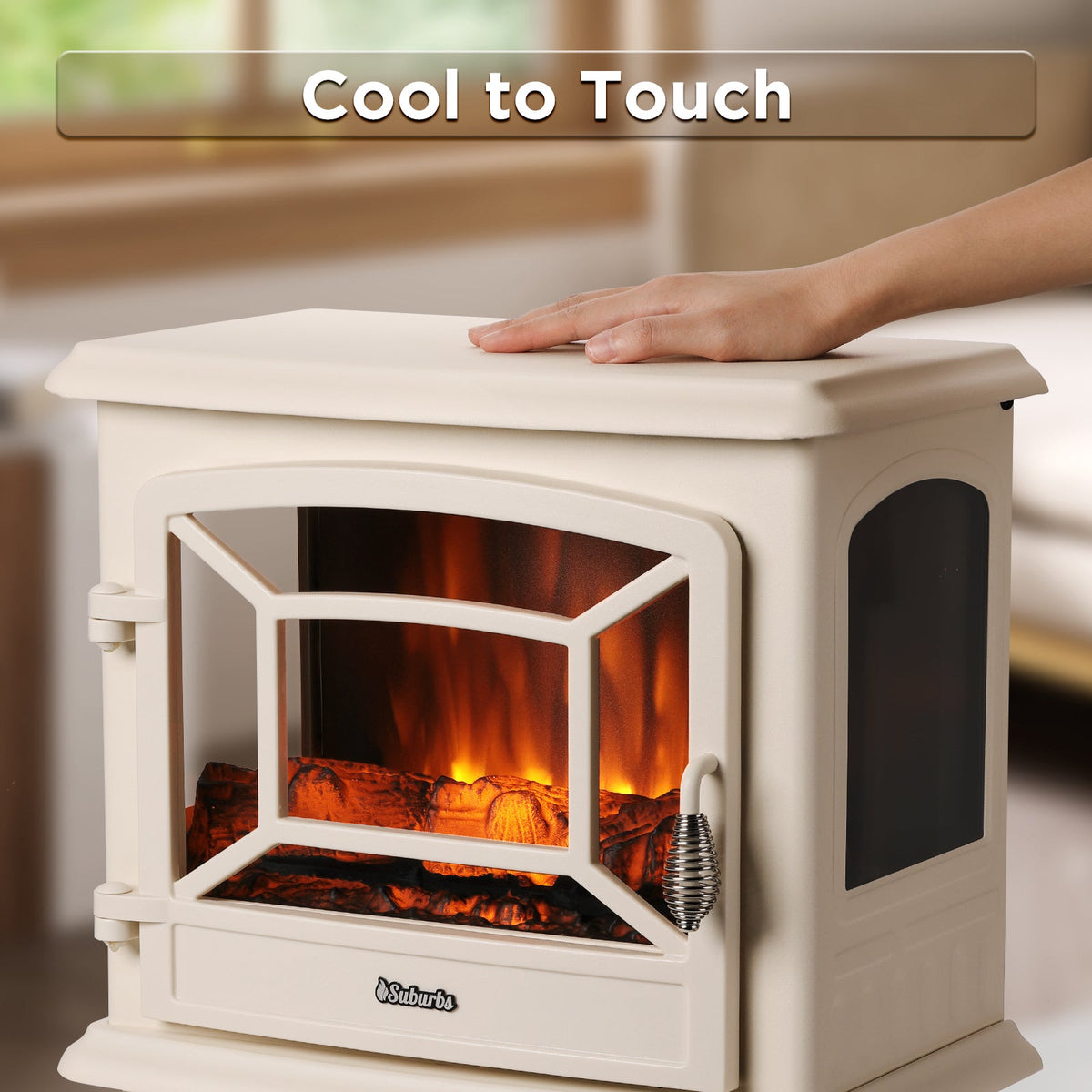 Suburbs TS20-SD Electric Fireplace Stove Heater with Sound Household Appliances - Tophatter Daily Deals