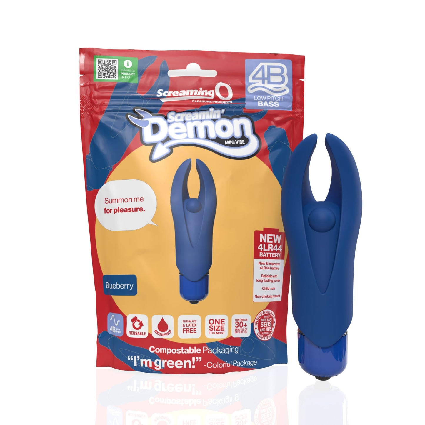 Demon 4B Low Pitch Bass – Deep-Rumbling 5-Speed Vibrator with Silicone Horns > Vibrators > Mini Vibrators - Tophatter Daily Deals