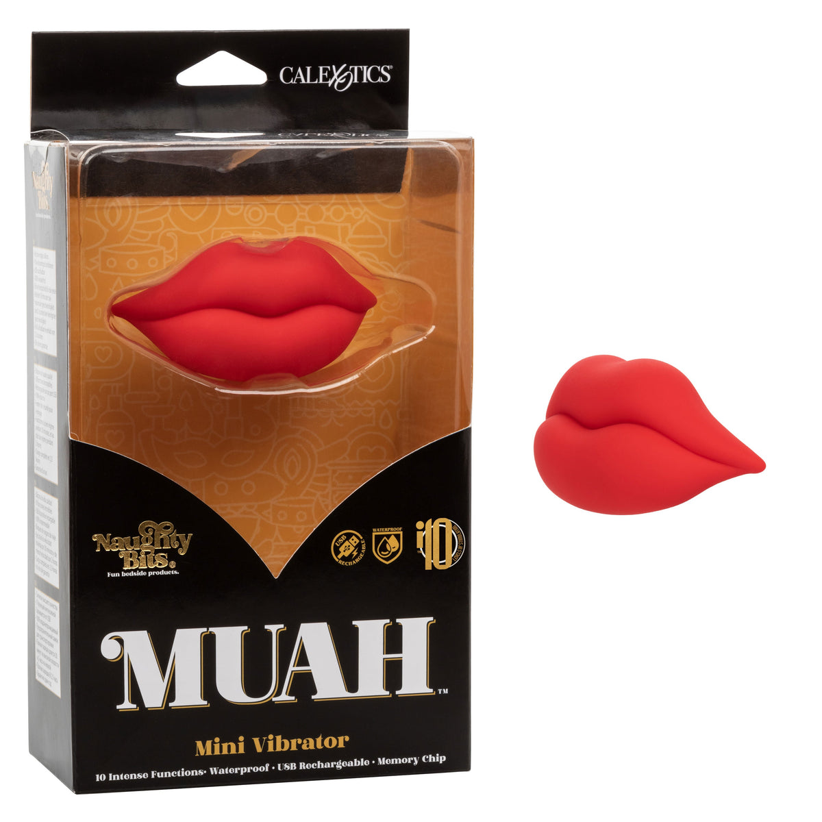 Naughty Bits MUAH Mini Red Lip-Shaped Silicone Vibrator 3.25 Inches Waterproof > Vibrators > Standard Vibrators - Tophatter Daily Deals