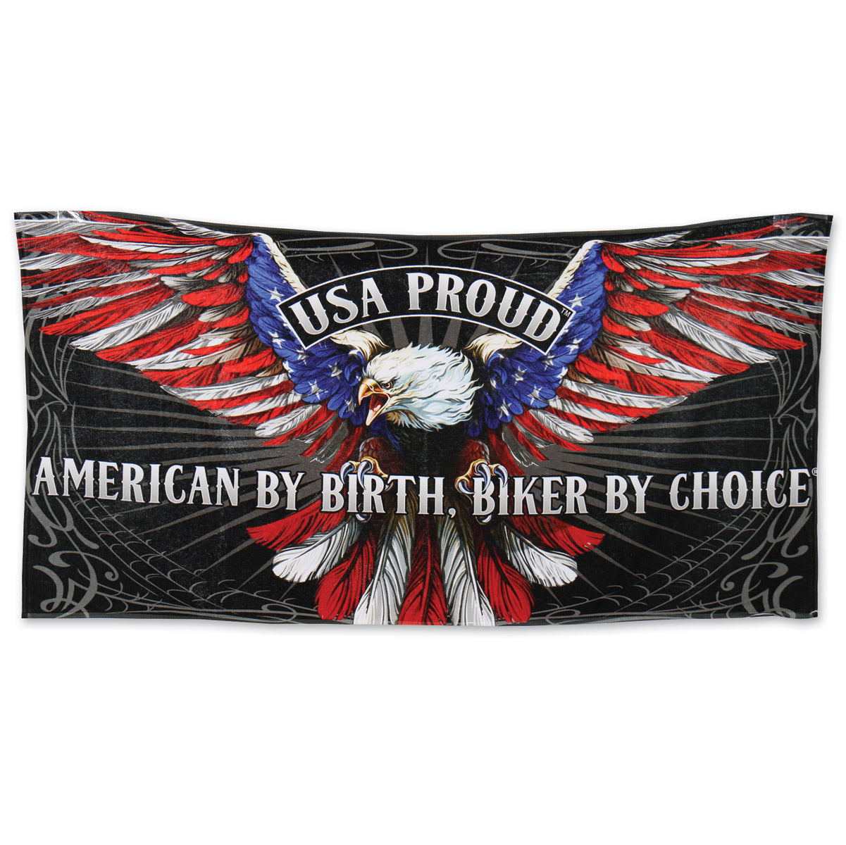 Hot Leathers USA Proud American Eagle Biker Beach Towel Towel - Tophatter Daily Deals