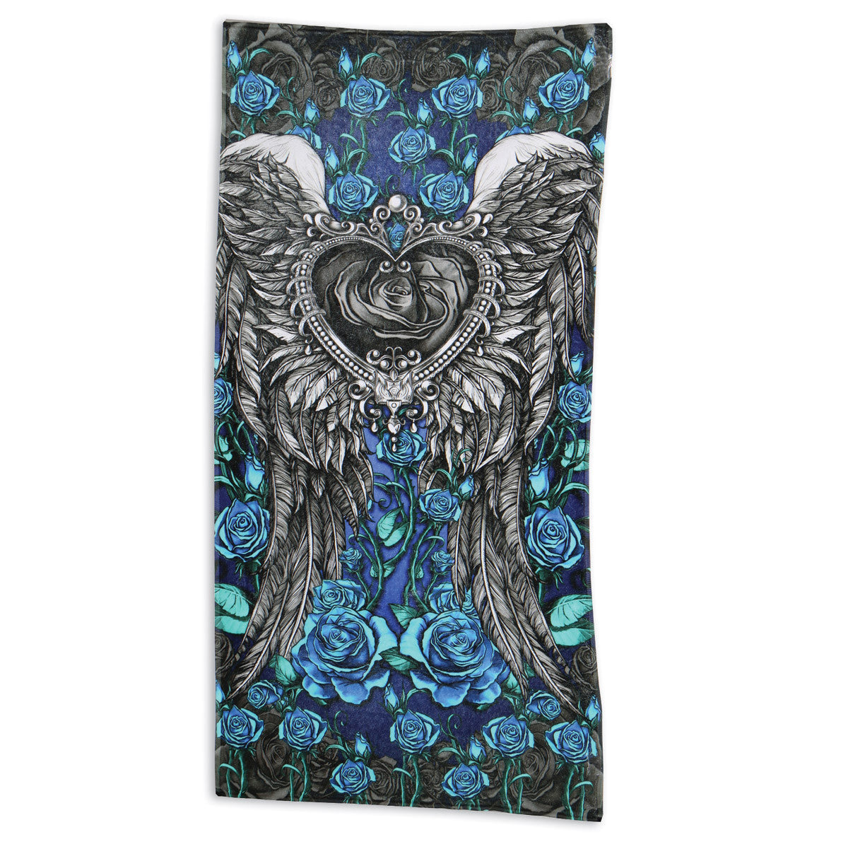 Hot Leathers Angel Roses Multi-Colored Beach Towel w/ Heart & Wings Towel - Tophatter Daily Deals