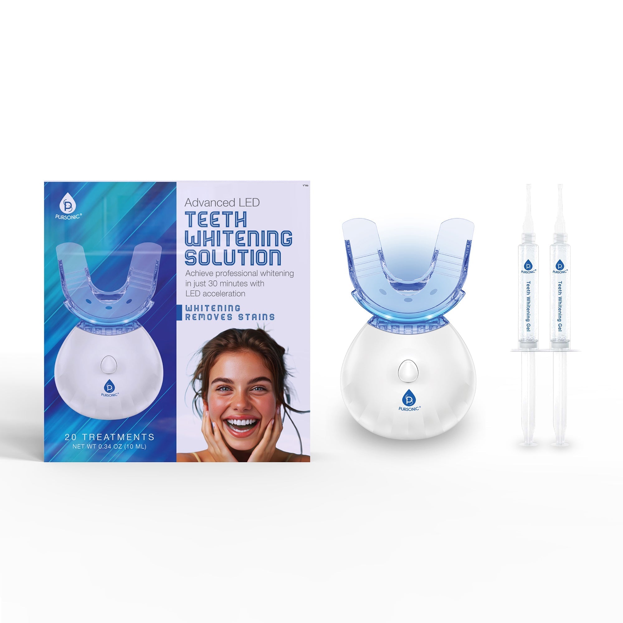 Pursonic Advanced LED Teeth Whitening Solution White Teeth Whiteners - Tophatter Daily Deals