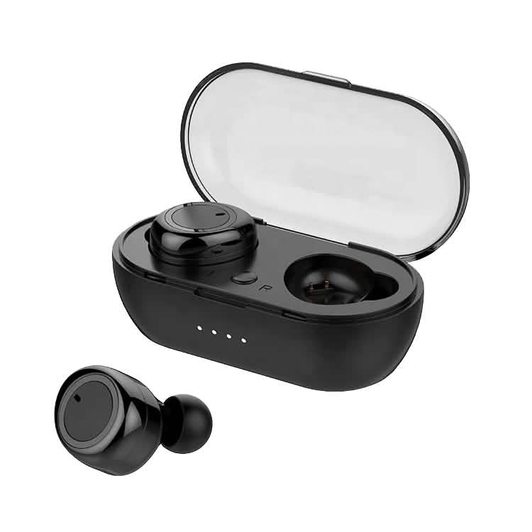 Wireless Earbuds with Charging Case & Touch Controls Black Headphones - Tophatter Daily Deals