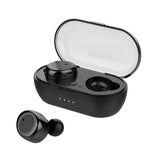 Wireless Earbuds with Charging Case & Touch Controls Black Headphones - Tophatter Daily Deals