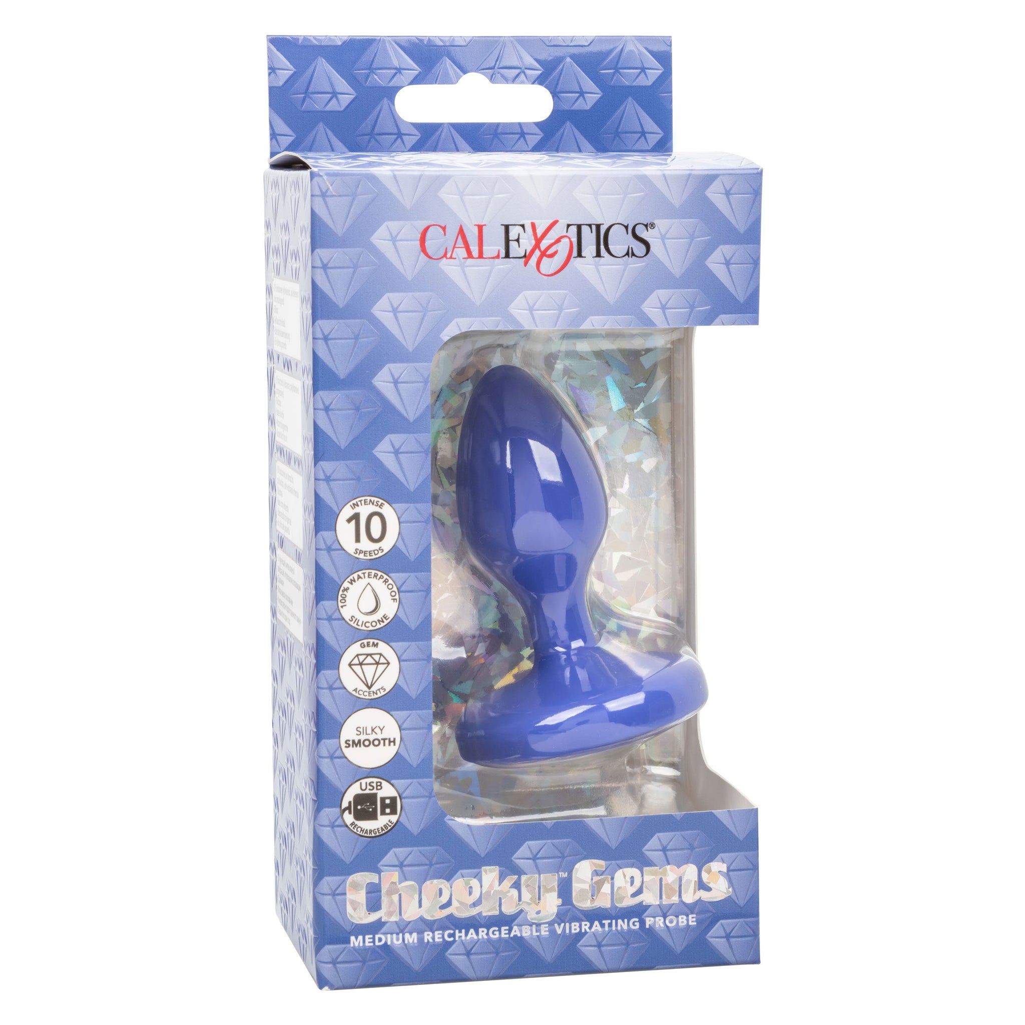 Cheeky Gems Medium Rechargeable Vibrating Probe – Flexible Silicone Vibrator > Anal Range > Jewel Butt Plugs - Tophatter Daily Deals