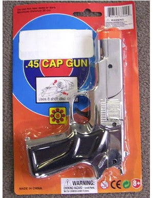 SILVER PLASTIC 45 MAG 8 SHOT CAP GUN - Tophatter Daily Deals