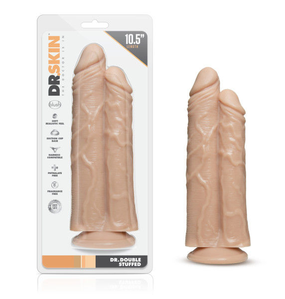 Dr. Skin Double Trouble (Vanilla) – Realistic 9.5" Double Shaft Dildo > Dildos > Oversized Toys - Tophatter Daily Deals
