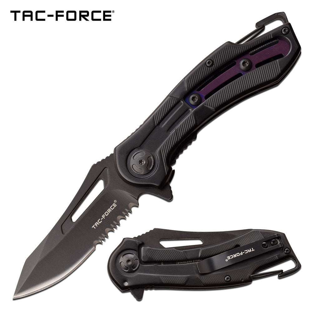 Tac Force Speedster Model Black & Purple Assisted Open Cool Knife Tophatter's Spring Assisted Knives Tac Force Speedster Model Black & Purple Assisted Open Cool Knife (TF-1026PL) - Tophatter Daily Deals
