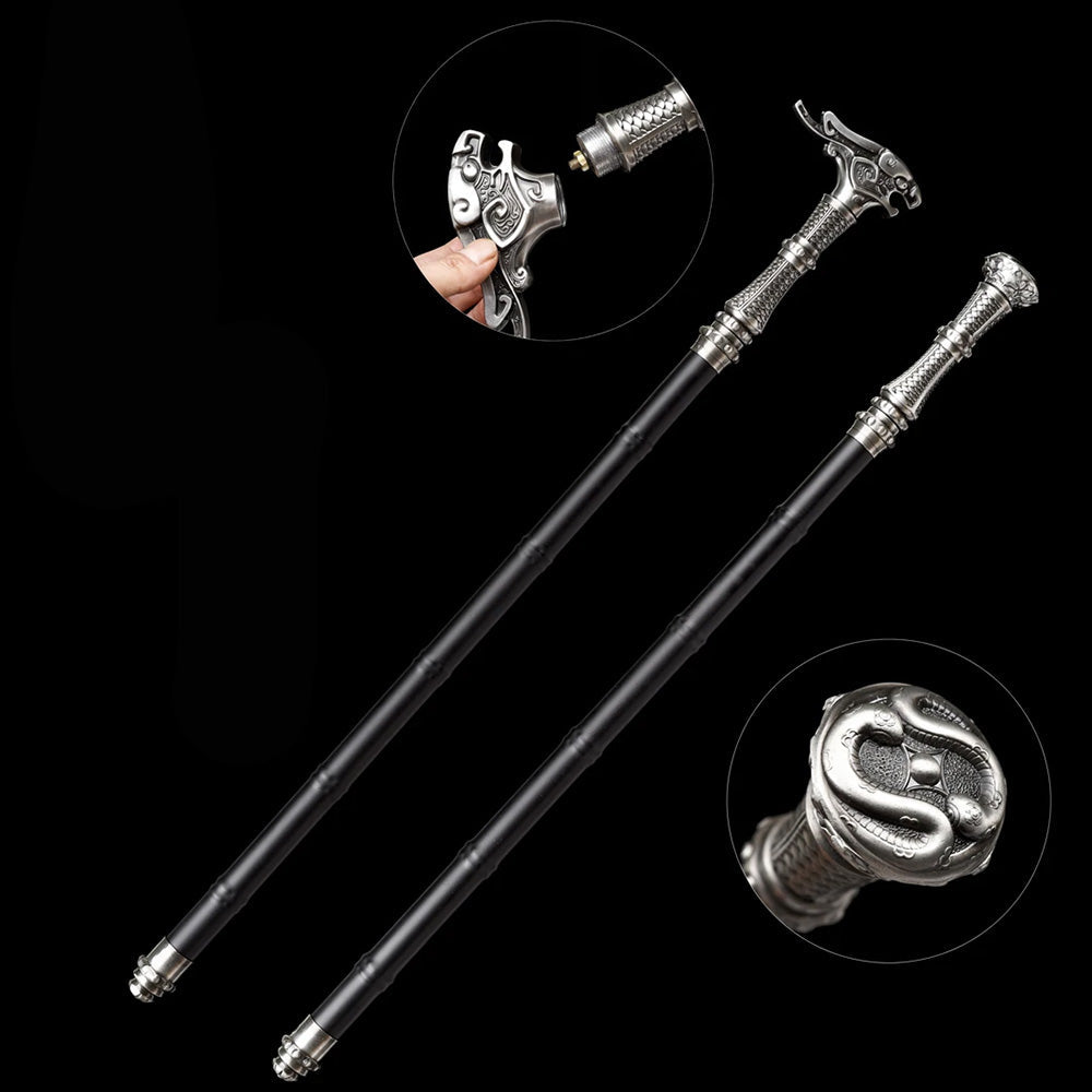 Tactical Cane Sword – Dual-Head Convertible Design Silver - Tophatter Daily Deals