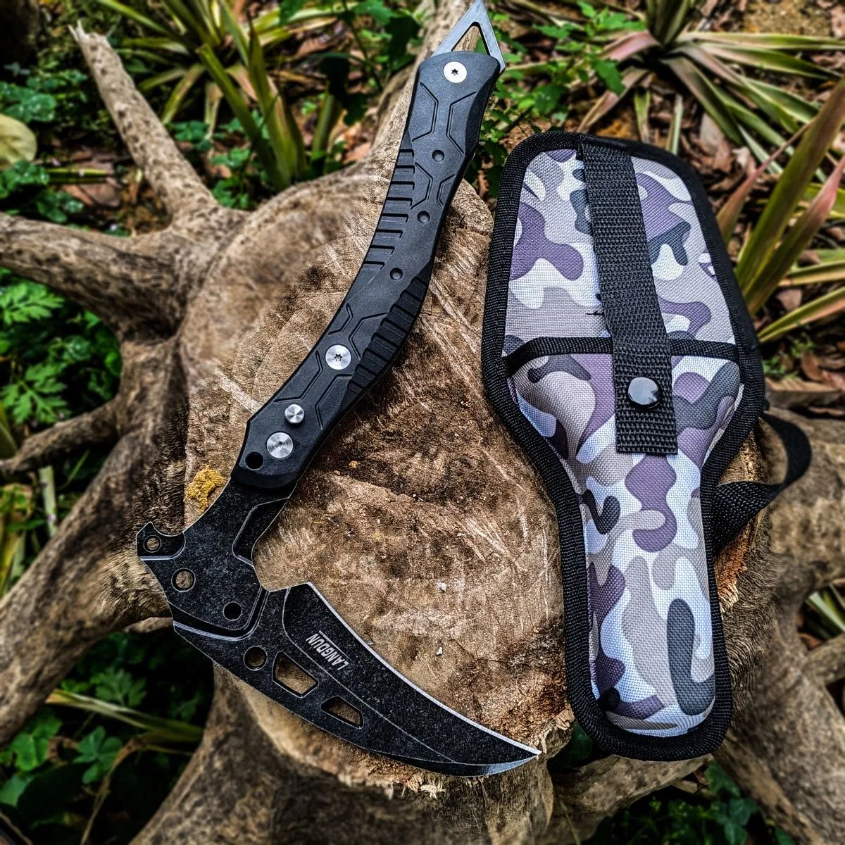Tactical Folding Survival Axe Black - Tophatter Daily Deals