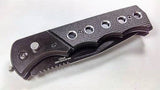 Black Tactical Diamond Grip Automatic Knife Serrated w/ Saftey Lock Knife-Auto - Tophatter Daily Deals