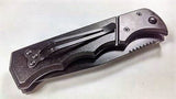 Black Tactical Diamond Grip Automatic Knife Serrated w/ Saftey Lock Knife-Auto - Tophatter Daily Deals