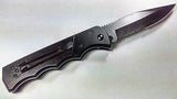 Black Tactical Diamond Grip Automatic Knife Serrated w/ Saftey Lock Knife-Auto - Tophatter Daily Deals