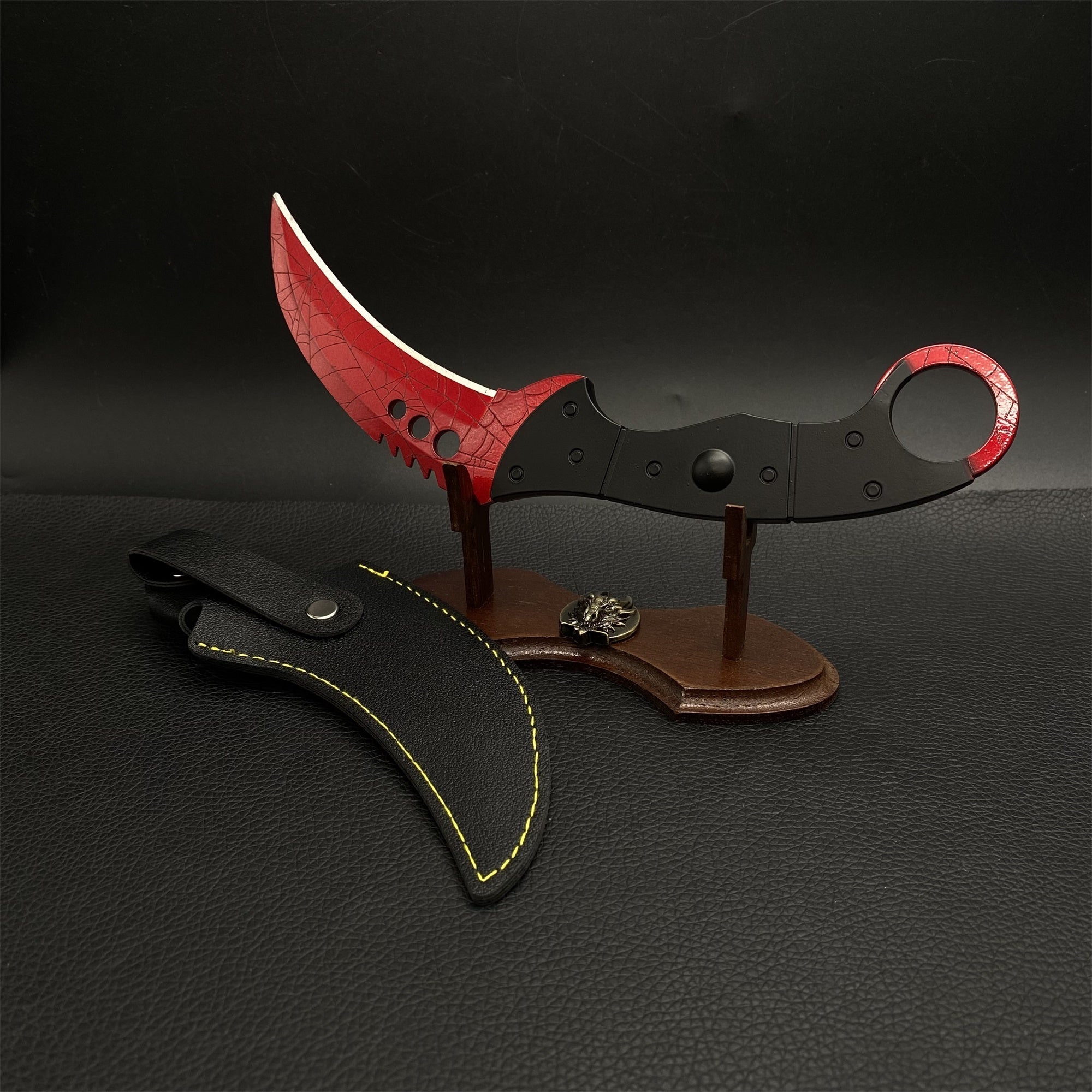 Talon Karambit Blunt Blade Knife Replicas For Collection Crimson Web & Stand - Tophatter Daily Deals