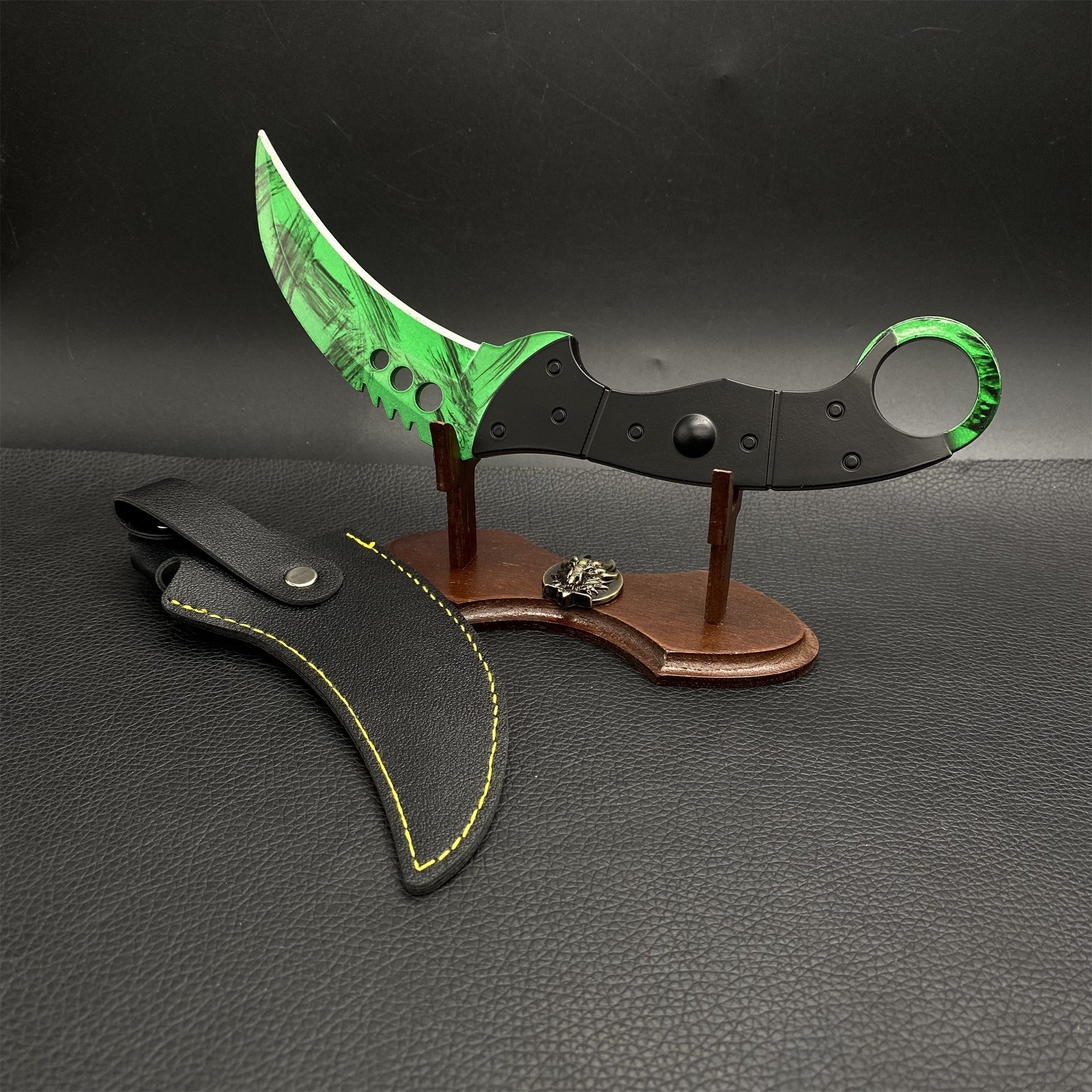 Talon Karambit Blunt Blade Knife Replicas For Collection Gamma Doppler & Stand - Tophatter Daily Deals