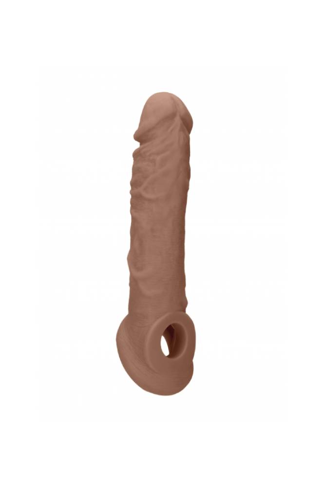 Shots Toys - RealRock - 8" Penis Sleeve with Ball Strap - Tan Sex Toy - Tophatter Daily Deals