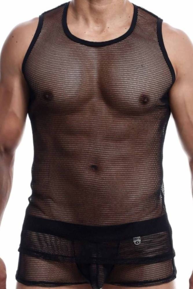 Male Basics - Fishnet Tank Top - Black - MBL61 - Tophatter Daily Deals