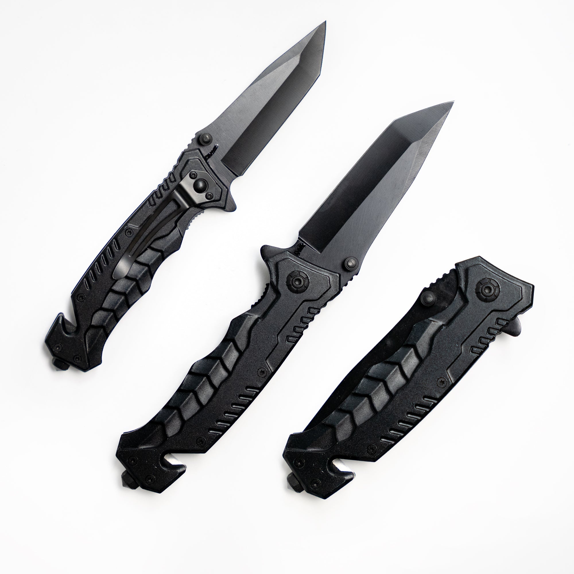 Fire and Steel - Onyx Tanto Black Folding Knife Fire and Steel Exclusive - Tophatter Daily Deals