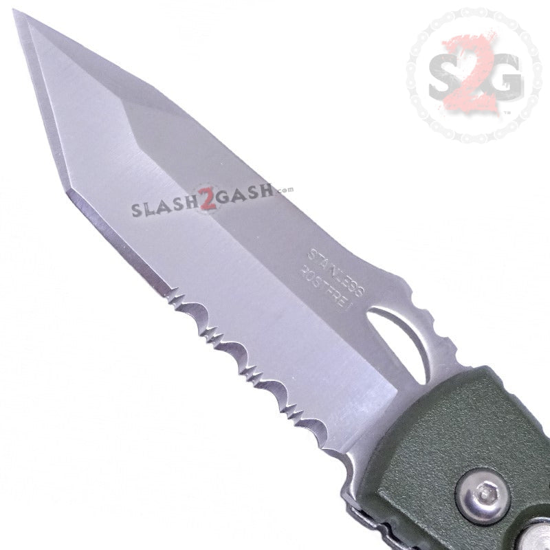 Tanto Warrior OD Green Automatic Knife Premium Switchblade - TAIWAN Knife-Auto - Tophatter Daily Deals