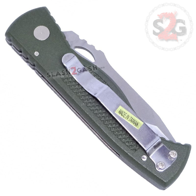 Tanto Warrior OD Green Automatic Knife Premium Switchblade - TAIWAN Knife-Auto - Tophatter Daily Deals