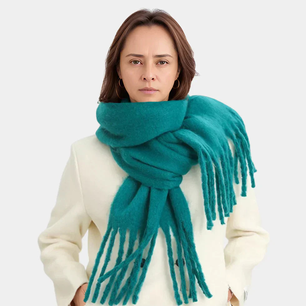 Warm Cozy Womens Winter Scarf - Oversized Wrap, Plush Green One Size - Tophatter Daily Deals