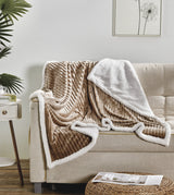 Corduroy Sherpa Reversible Throw Blanket, 50 × 60 in Taupe Bedding - Tophatter Daily Deals