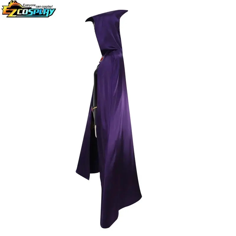 Teen Titans Raven Cosplay Costume Deluxe Jumpsuit Cloak Belt Suit Halloween Uniform for Women XS-3XL - Tophatter Daily Deals