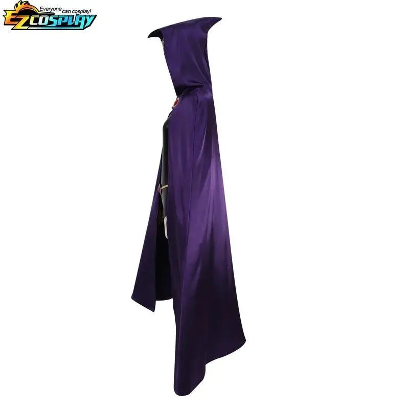 Teen Titans Raven Cosplay Costume Deluxe Jumpsuit Cloak Belt Suit Halloween Uniform for Women XS-3XL - Tophatter Daily Deals