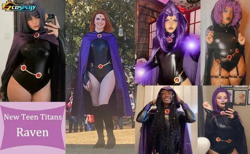 Teen Titans Raven Cosplay Costume Deluxe Jumpsuit Cloak Belt Suit Halloween Uniform for Women XS-3XL - Tophatter Daily Deals