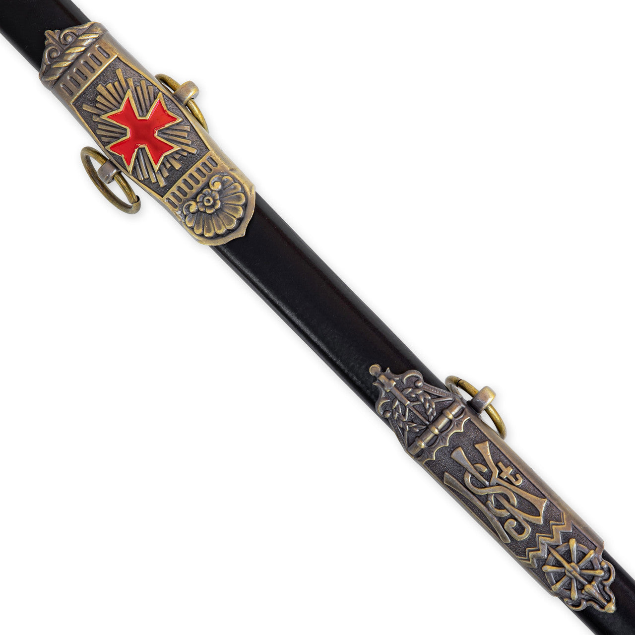 Templar Cross Saber with Decorative Brass Fittings Swords - Tophatter Daily Deals