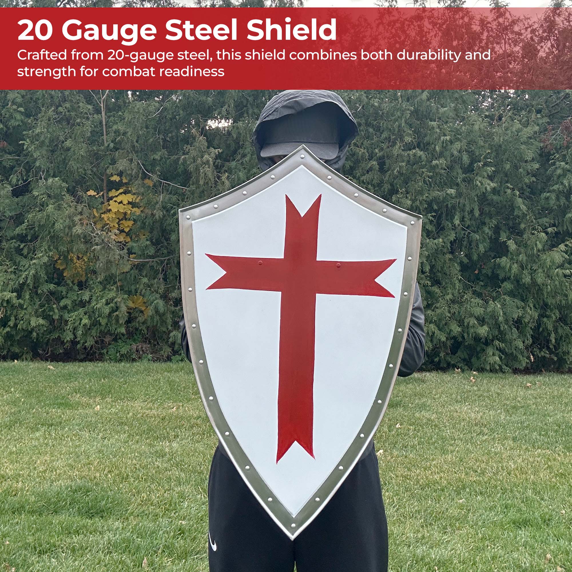 Templar Knights Heater Shield with Cross Shields - Tophatter Daily Deals