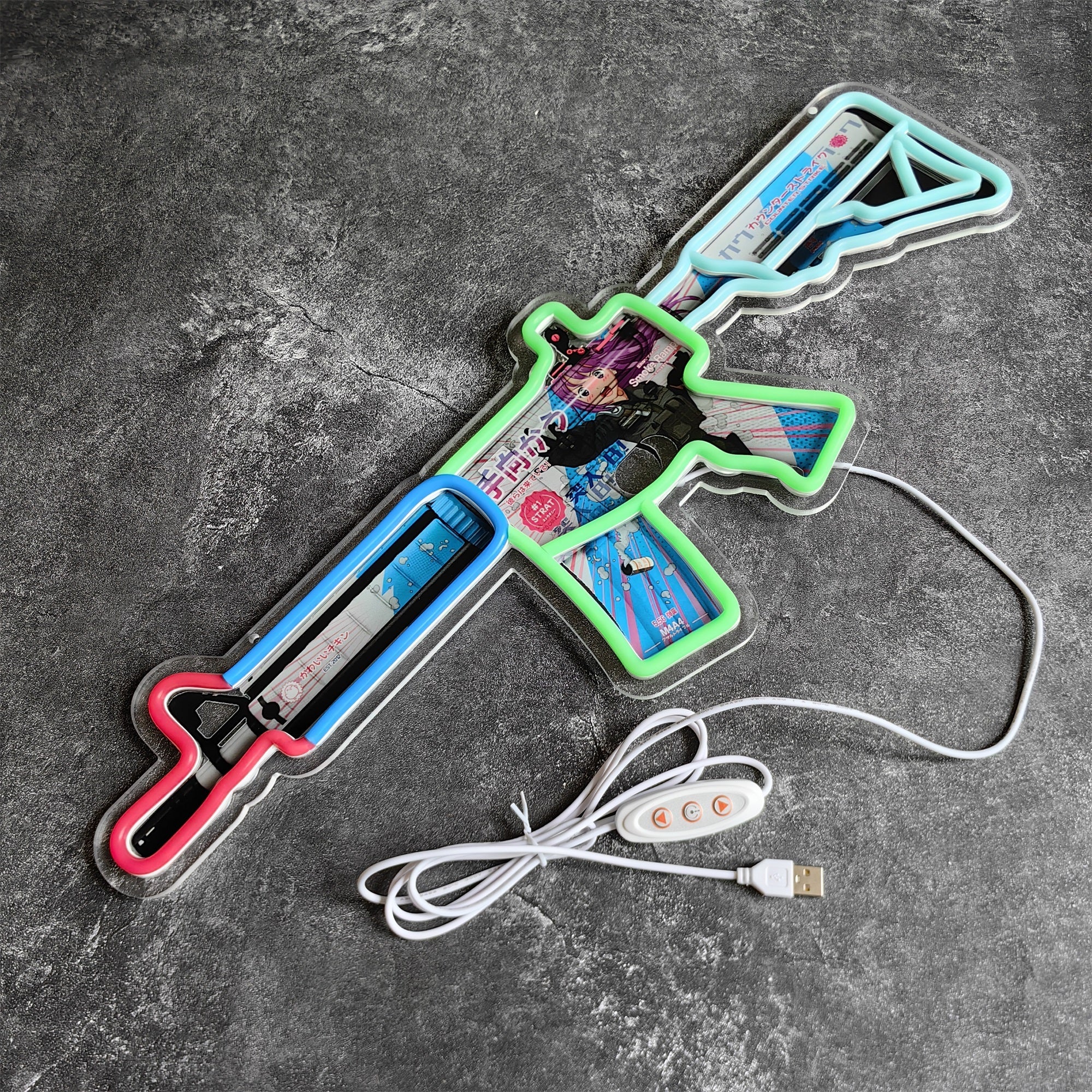Customized CSGO M4A4 Neon Light Game Room Wall Decor Temukau - Tophatter Daily Deals