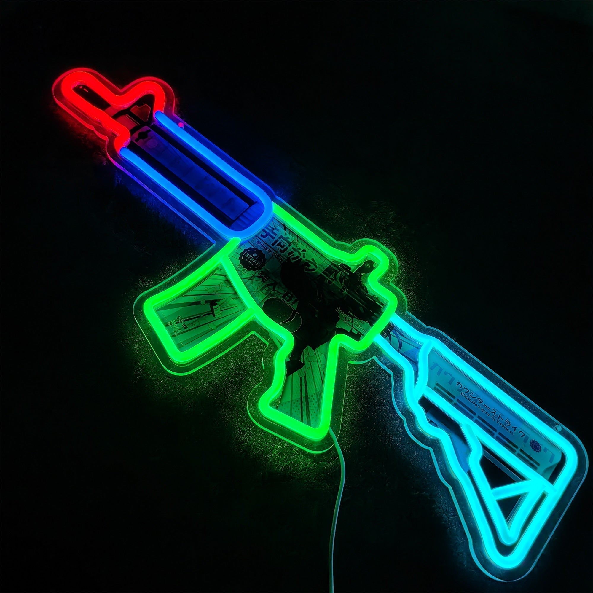 Customized CSGO M4A4 Neon Light Game Room Wall Decor - Tophatter Daily Deals