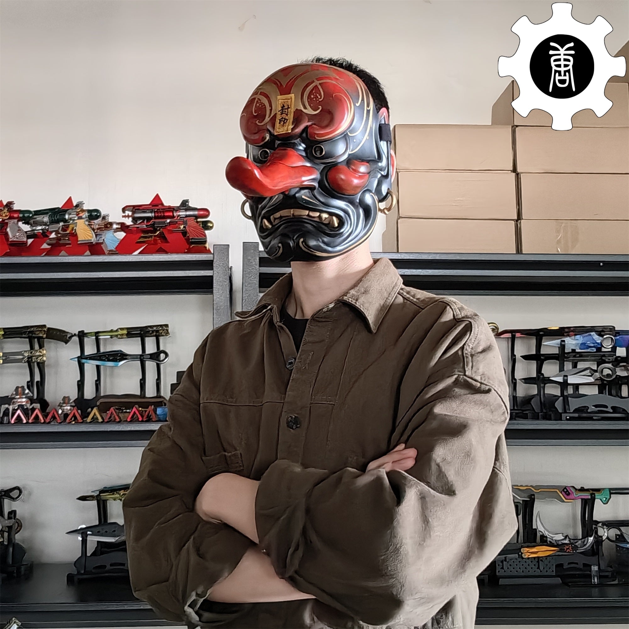 3D Printed Tengu Mask Japanese Style Wearable Mask Cosplay Prop - Tophatter Daily Deals