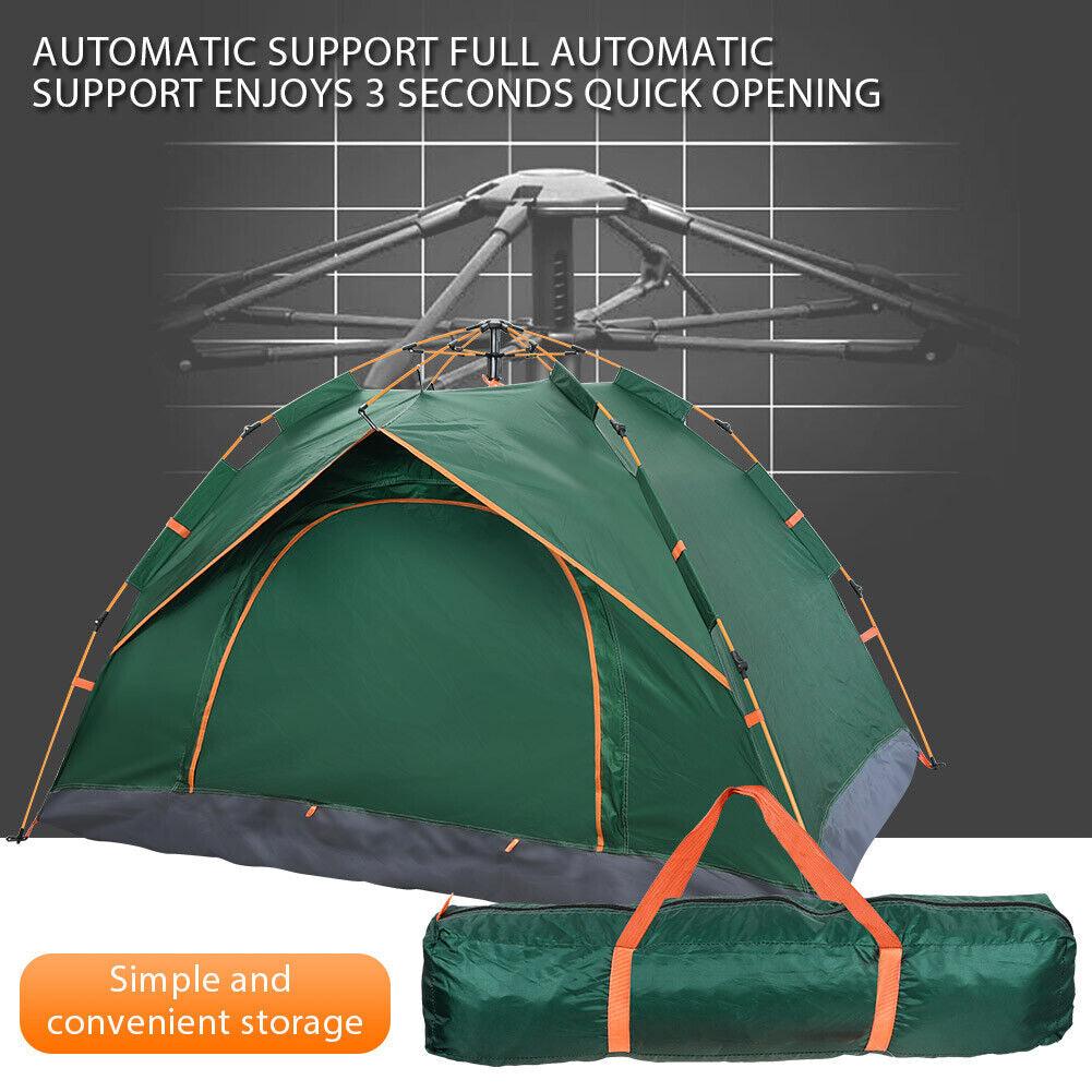 Automatic Pop-up Tent - 2-3 Man Instant Double Layer Pop up Camping Tent Waterproof Outdoor UK Outdoor Recreation - Tophatter Daily Deals