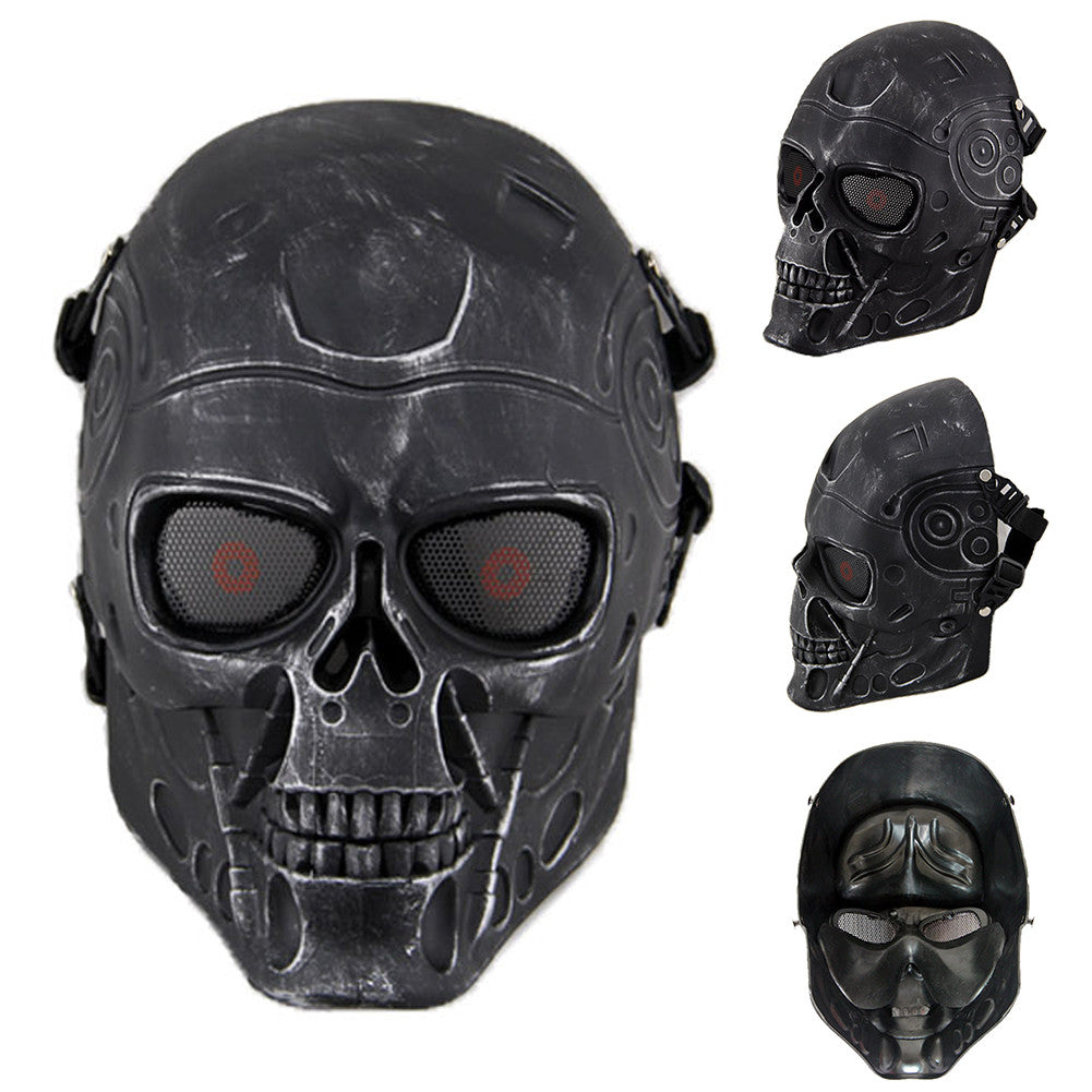 Terminator Tactical Mask Airsoft Wargame Paintball Scary Full Face Skull Mask Face Mask - Tophatter Daily Deals