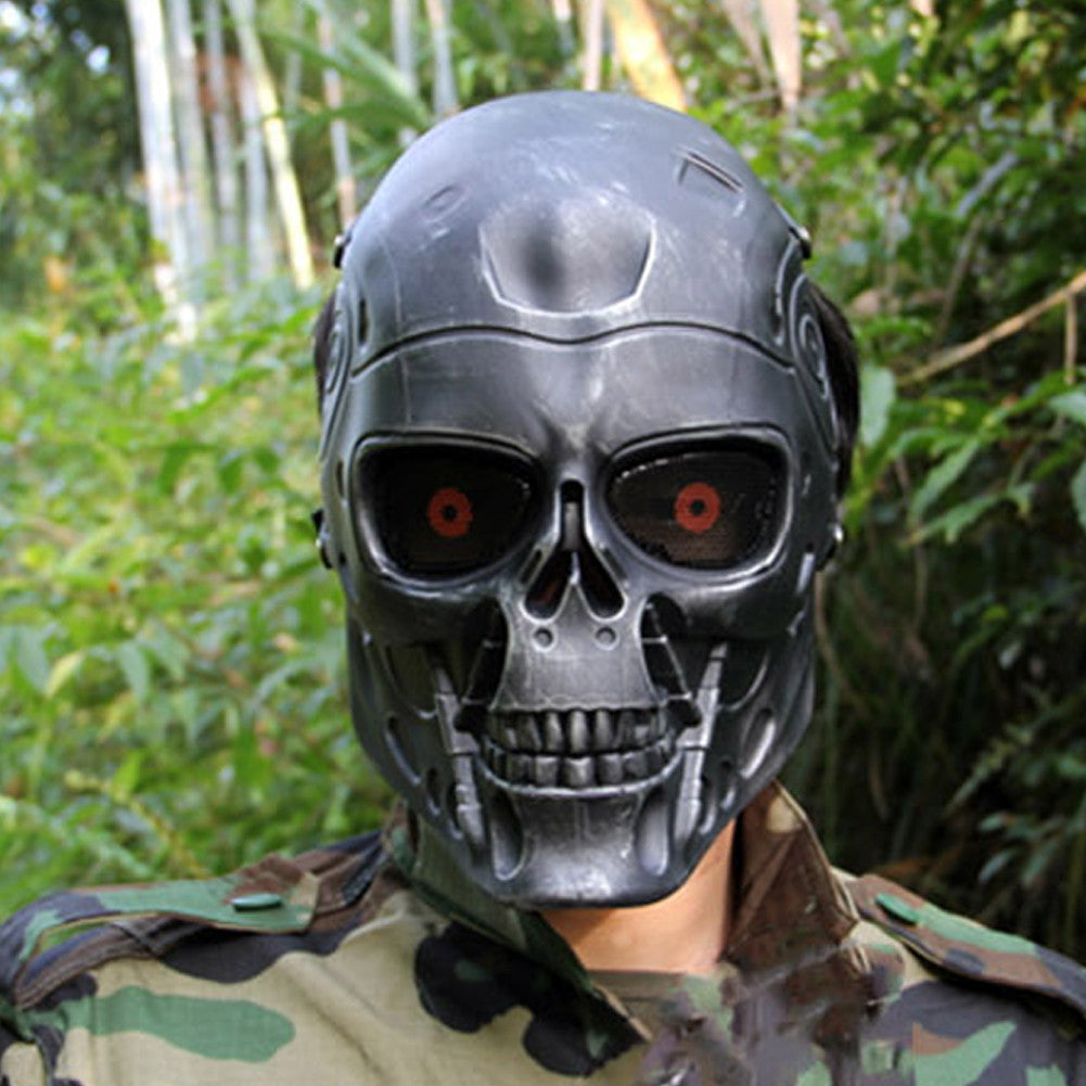 Terminator Tactical Mask Airsoft Wargame Paintball Scary Full Face Skull Mask Face Mask - Tophatter Daily Deals