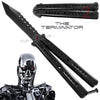 Terminator Butterfly Knife Black Tanto Sawback Balisong Knife-Balisong - Tophatter Daily Deals