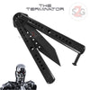 Terminator Butterfly Knife Black Tanto Sawback Balisong Knife-Balisong - Tophatter Daily Deals