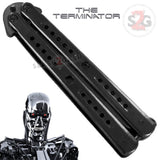Terminator Butterfly Knife Black Tanto Sawback Balisong Knife-Balisong - Tophatter Daily Deals