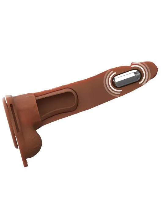 Fantasy X-Tensions Elite (Beige/Brown) – Vibrating Hollow Silicone Strap-On 8 Inch > Dildos > Strap On Harnesses - Tophatter Daily Deals