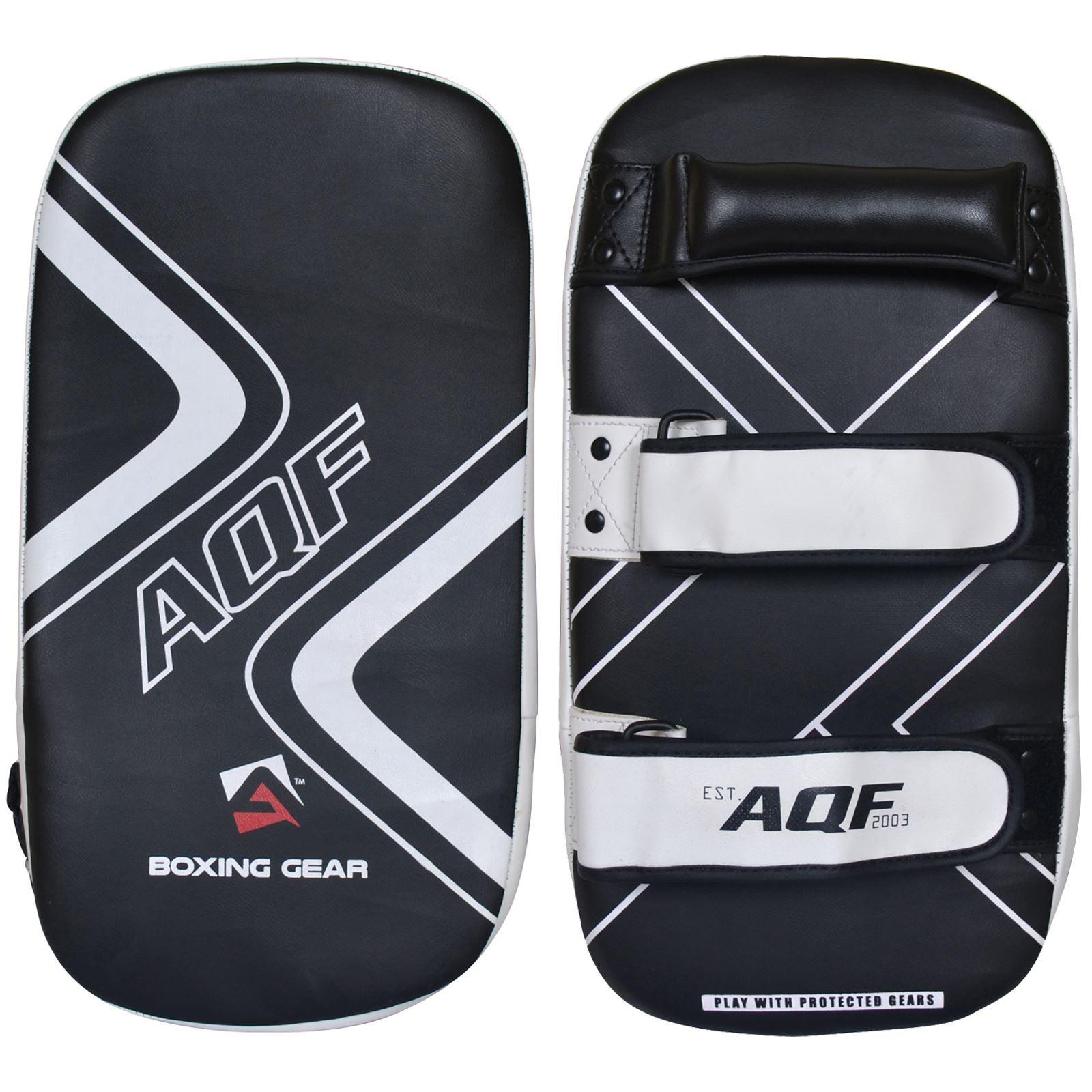 Thai Boxing Pads - Thai Kick Pad Strike Shield Twin 2 Pack - PRO Curved Pair Pads Boxing Karate MMA Training Equipment Muay Thai Focus Hook White Sports & Outdoor - Tophatter Daily Deals